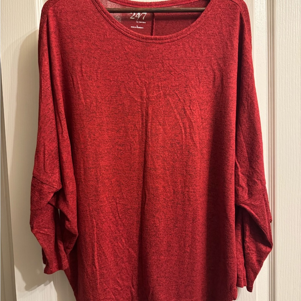 Maurices Deep Red Long Sleeve Tee